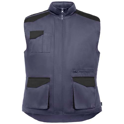 Gilet de travail multipoches personnalisable Armada Roly Plomb et Noir